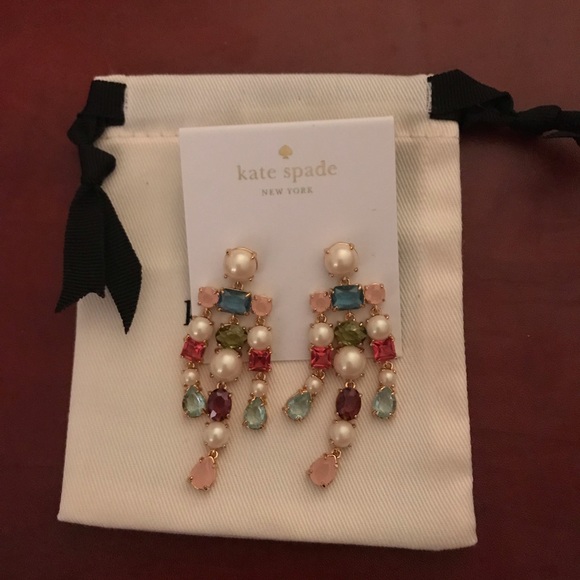 kate spade Jewelry - Kate Spade Drop Linear Pearl Multi-Color Earrings